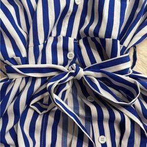 SHEIN Royal Blue and White Striped Dress with belt